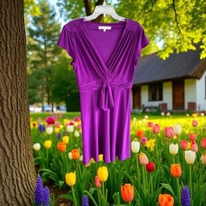 Evan Picone Elegant Purple Midi Dress